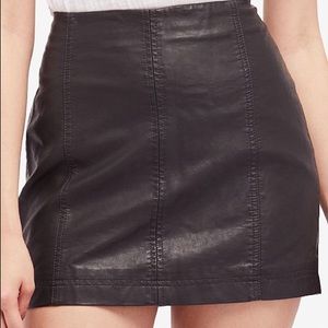 Free People Leather Mini Skirt Size 2